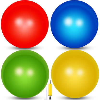 4-Piece Yoga & Pilates Ball Set – Anti-Burst Exercise Balls with Pump